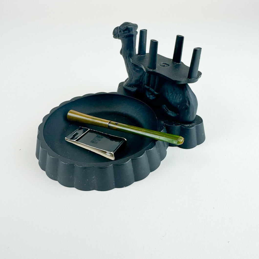 Cast Iron Camel Ashtray and Cigarette Box Holder