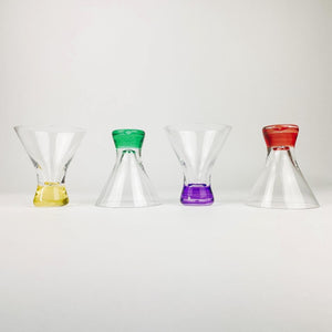 Set of 4 Multi Colored Cocktail Glasses