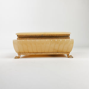 Genuine Alabaster Footed Stash Box