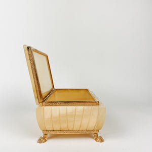 Genuine Alabaster Footed Stash Box