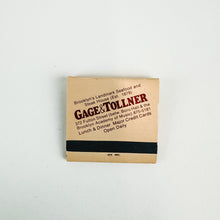 Load image into Gallery viewer, Vintage Gage &amp; Tollner Matchbook
