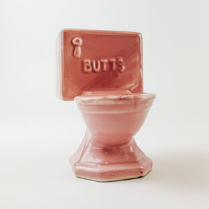 Butts Pink Ceramic Toilet Ashtray