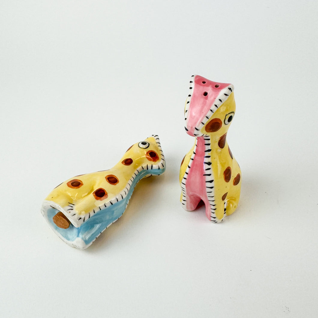 Stitched Giraffe Salt and Pepper Shakers