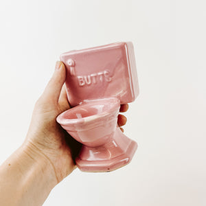 Butts Pink Ceramic Toilet Ashtray