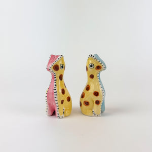 Stitched Giraffe Salt and Pepper Shakers
