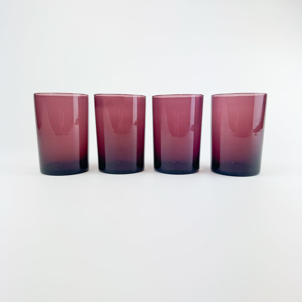 Set of 4 Burgundy Glasses