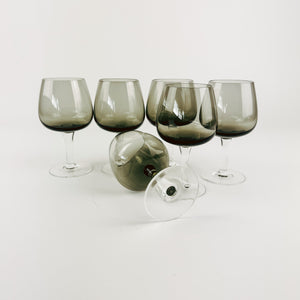 Set of 6 Smoked Port Glasses