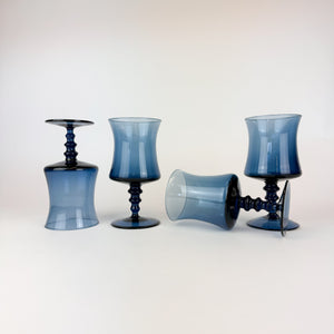 Set of 4 Blue Glasses
