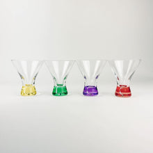Load image into Gallery viewer, Set of 4 Multi Colored Cocktail Glasses
