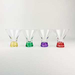 Set of 4 Multi Colored Cocktail Glasses