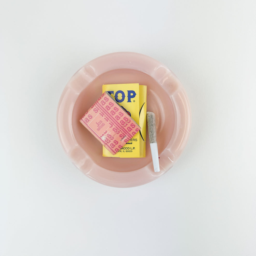 Pink Milk Glass Ashtray