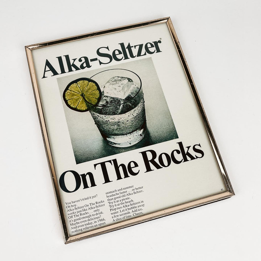Alka-Seltzer Ad in Vintage Frame