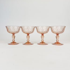 Set of 4 Pink French Coupes