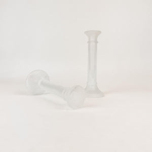 Pair of German Glass Candlestick Holders