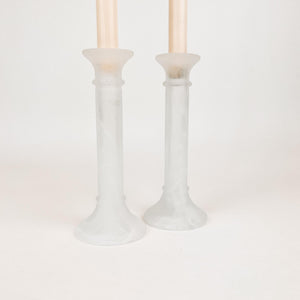 Pair of German Glass Candlestick Holders
