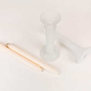 Pair of German Glass Candlestick Holders