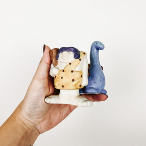 Ceramic Dinosaur and Flintstone Salt and Pepper Shakers