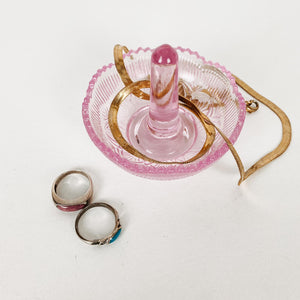 Glass Ring Drop in Pink