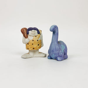 Ceramic Dinosaur and Flintstone Salt and Pepper Shakers