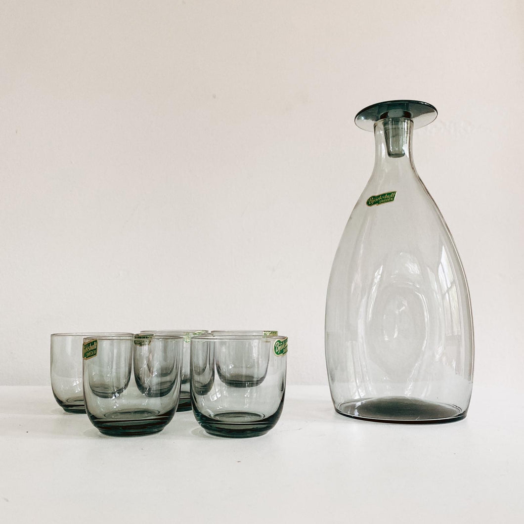 Bjorkshult Sweden Glass Decanter Set