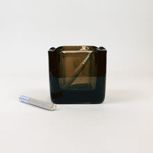 Load image into Gallery viewer, Mid Century Smoked Glass Cube Ashtray
