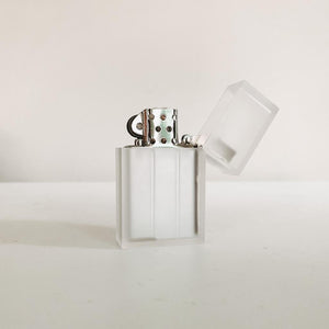 Frosted White Hard Edge Refillable Lighter