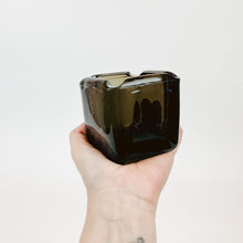 Load image into Gallery viewer, Mid Century Smoked Glass Cube Ashtray
