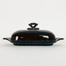 Load image into Gallery viewer, Black Glass Butter Dish
