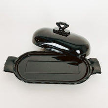 Load image into Gallery viewer, Black Glass Butter Dish
