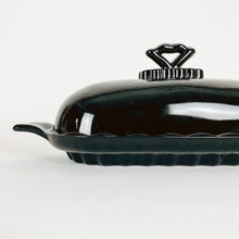 Load image into Gallery viewer, Black Glass Butter Dish
