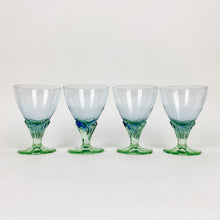 Load image into Gallery viewer, Set of 4 Hand Blown Two Tone Glass Goblets
