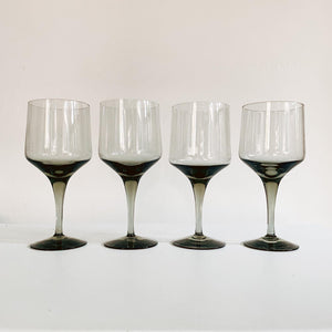 Set of 4 Smoked Wine Glasses