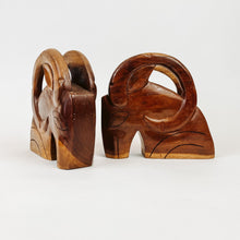 Load image into Gallery viewer, Wooden Rams Head Bookends
