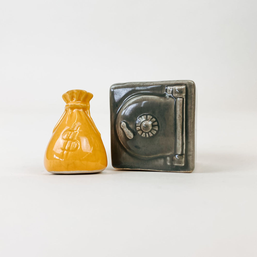 Money Bag Safe Salt and Pepper Shakers