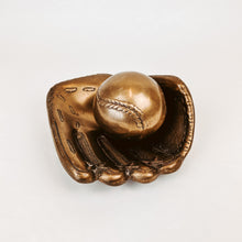 Load image into Gallery viewer, Vintage Brass Baseball and Glove
