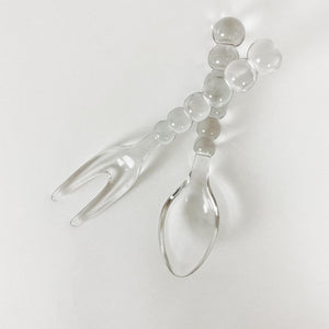 Candlewick Glass Salad Servers