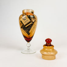 Load image into Gallery viewer, Amber Empoli Style Glass Apothecary Stasher
