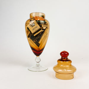 Amber Empoli Style Glass Apothecary Stasher