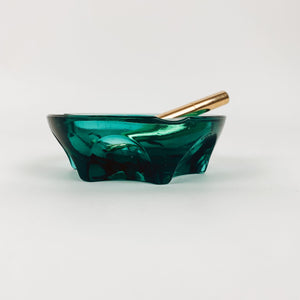Aquamarine Glass Ashtray