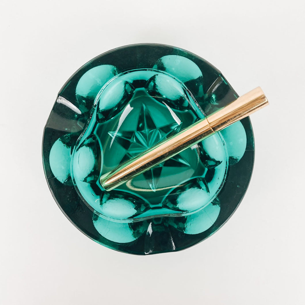 Aquamarine Glass Ashtray