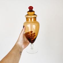 Load image into Gallery viewer, Amber Empoli Style Glass Apothecary Stasher
