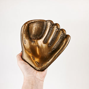 Vintage Brass Baseball and Glove