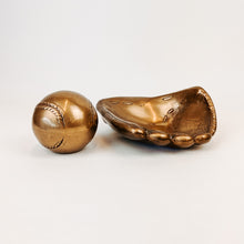 Load image into Gallery viewer, Vintage Brass Baseball and Glove
