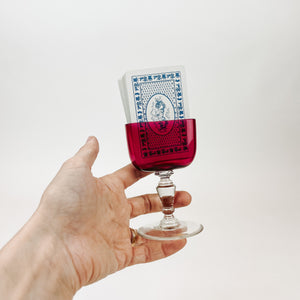 Cranberry Glass Card* Holder