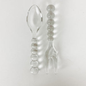 Candlewick Glass Salad Servers