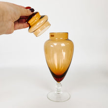Load image into Gallery viewer, Amber Empoli Style Glass Apothecary Stasher
