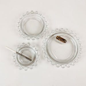 3 Piece Candlewick Ashtray Set