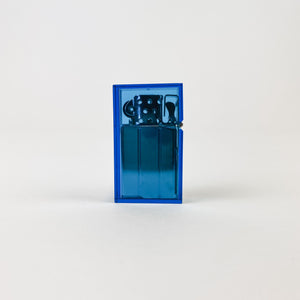 Clear Blue Hard Edge Refillable Lighter
