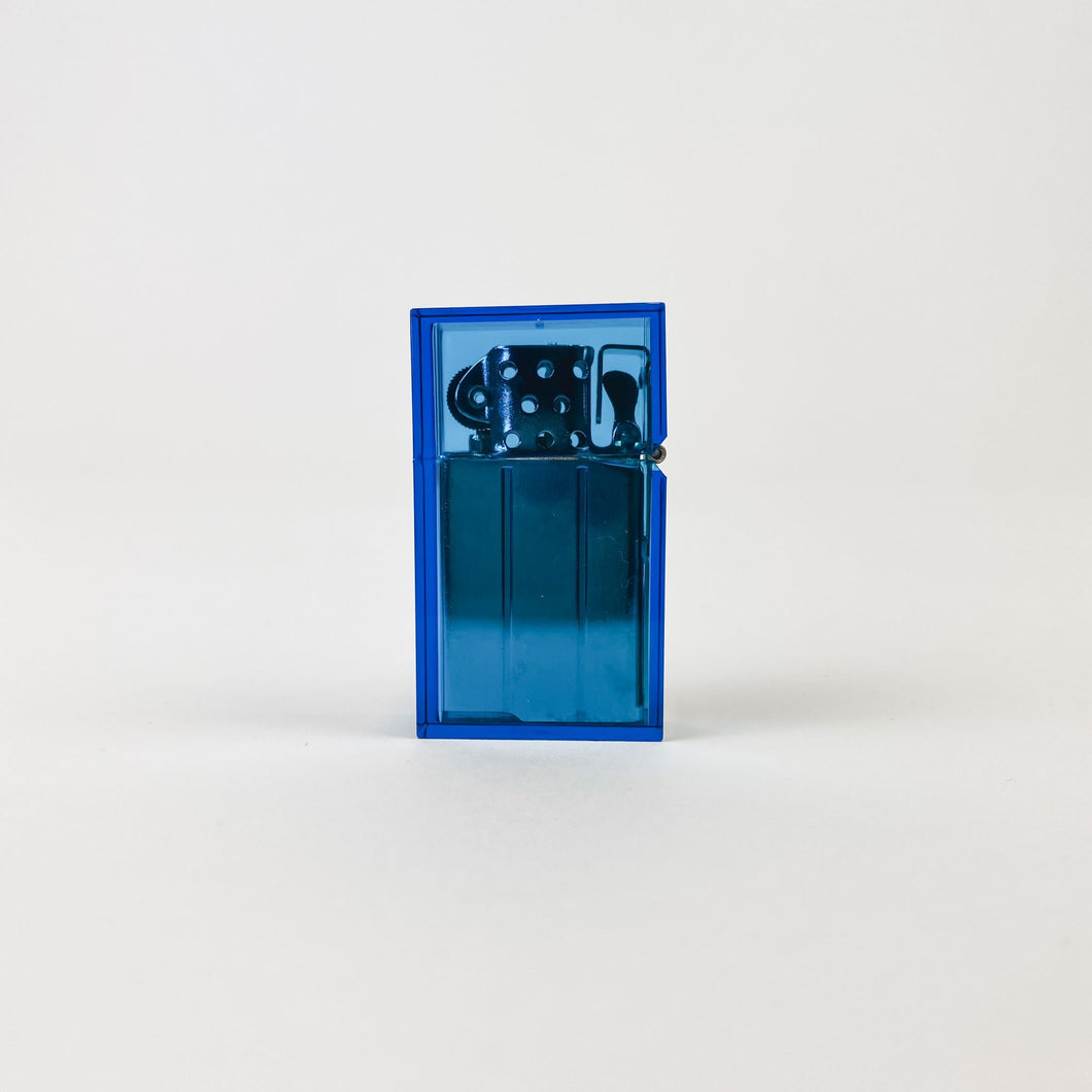 Clear Blue Hard Edge Refillable Lighter
