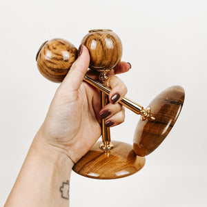 Pair of Myrtlewood Candlestick Holders